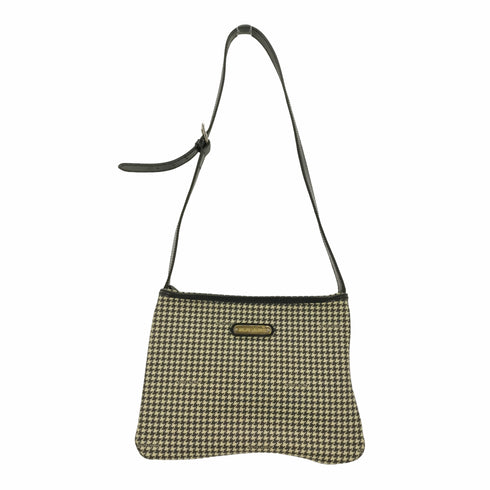 ラルフローレン RALPH LAUREN 千鳥格子 ロゴプレート レザー切替 ショルダーバッグ レディース