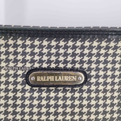 ラルフローレン RALPH LAUREN 千鳥格子 ロゴプレート レザー切替 ショルダーバッグ レディース