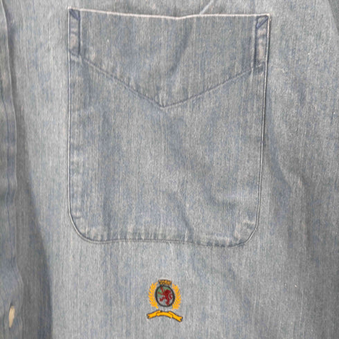 トミーヒルフィガー TOMMY HILFIGER 香港製 ボタンダウン シャンブレーシャツ メンズ import:M
