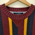 トミーヒルフィガー TOMMY HILFIGER ロゴ刺繍 Vガゼット ストライプ コットンニット メンズ import:L