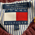 トミーヒルフィガー TOMMY HILFIGER ロゴ刺繍 Vガゼット ストライプ コットンニット メンズ import:L