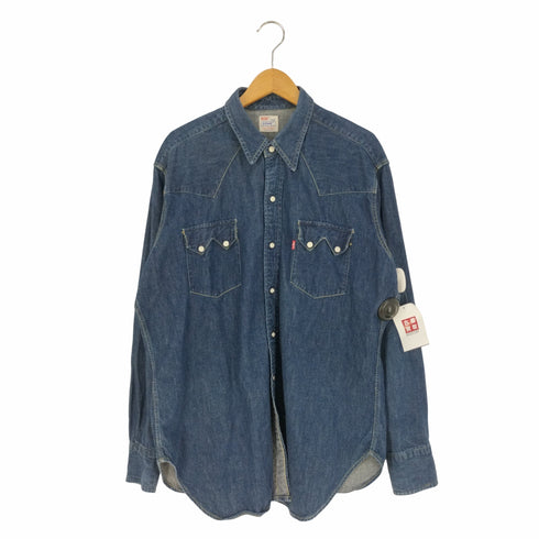 リーバイス Levis USA製 DENIM WESTERN WEAR ショートホーン デニムウエスタンシャツ メンズ import:XL