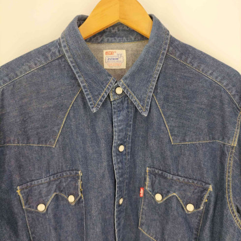 リーバイス Levis USA製 DENIM WESTERN WEAR ショートホーン デニムウエスタンシャツ メンズ import:XL