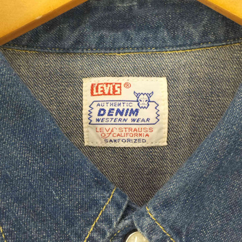 リーバイス Levis USA製 DENIM WESTERN WEAR ショートホーン デニムウエスタンシャツ メンズ import:XL