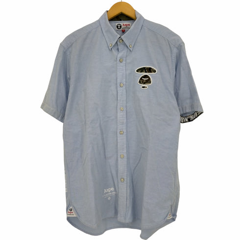 アベイシングエイプ A BATHING APE ボタンダウン オックスフォード半袖シャツ メンズ JPN:XL