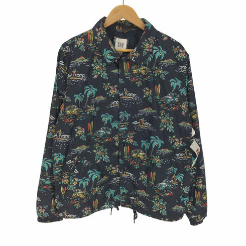 ギャップ Gap SH COACHES JAC TROPICAL 裏地メッシュ 総柄 コーチジャケット メンズ import:M