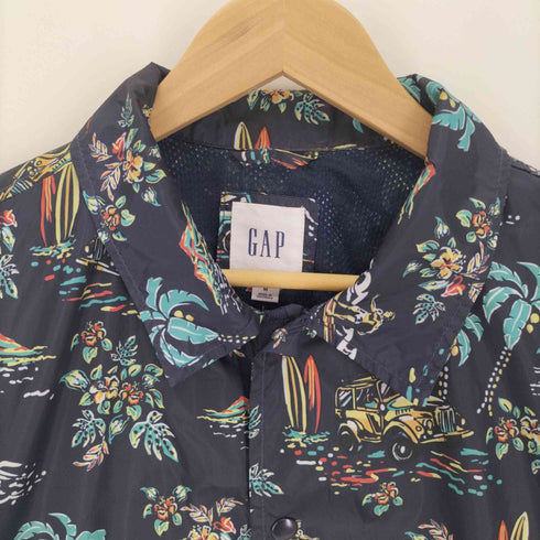 ギャップ Gap SH COACHES JAC TROPICAL 裏地メッシュ 総柄 コーチジャケット メンズ import:M