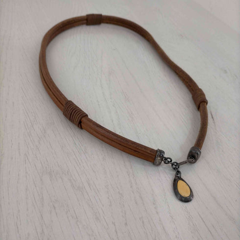 ラルフローレン RALPH LAUREN レザー チョーカー ネックレス メンズ