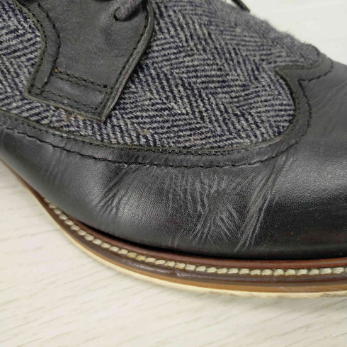 キャサリンハムネットロンドン KATHARINE HAMNETT LONDON ヘリンボーン レザーコンビウィングチップシューズ メンズ 25 1/2
