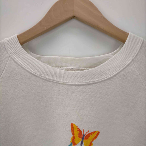 フルーツオブザルーム FRUIT OF THE LOOM USA製 カリフォルニア フローラル バタフライ プリント ラグランスウェット メンズ import:XL