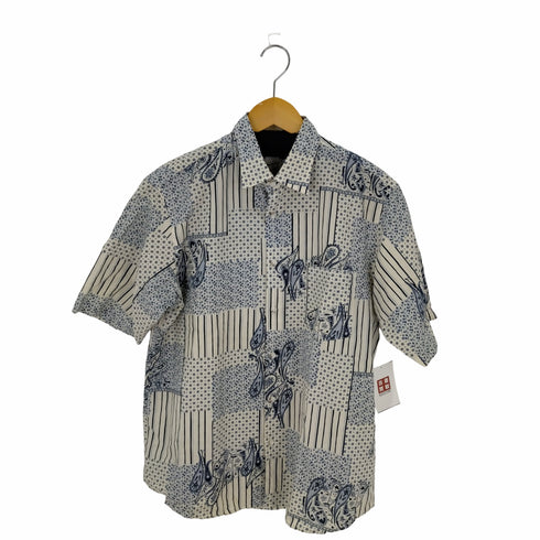 タケオキクチ TAKEO KIKUCHI コットンリネンS/Sシャツ ペイズリー ストライプ メンズ JPN:3