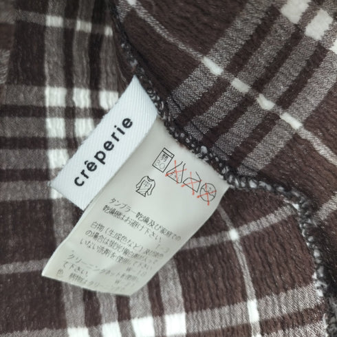 ツモリチサト TSUMORI CHISATO creperie チェック プリーツ ノースリーブ ブラウス スカート セットアップ レディース 2