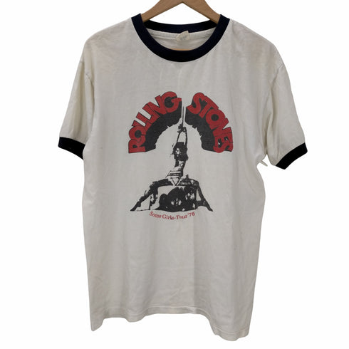 ローリングストーンズ Rolling Stones バンドプリント トリムTシャツ リンガーTシャツ メンズ import:L