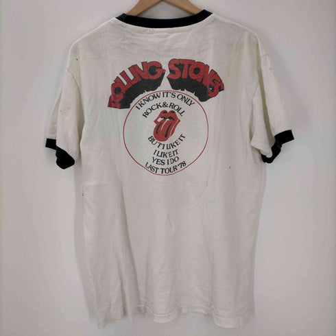 ローリングストーンズ Rolling Stones バンドプリント トリムTシャツ リンガーTシャツ メンズ import:L
