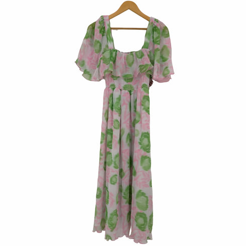 ガニー Ganni PLEATED GEORGETTE MIDI SMOCK DRESS レディース 36