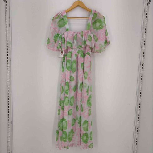 ガニー Ganni PLEATED GEORGETTE MIDI SMOCK DRESS レディース 36