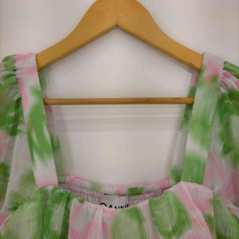 ガニー Ganni PLEATED GEORGETTE MIDI SMOCK DRESS レディース 36