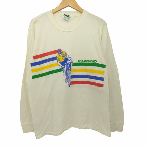 プーマ PUMA 80s-90s USA製 シングルステッチ チームロゴロングスリーブTシャツ メンズ import:L
