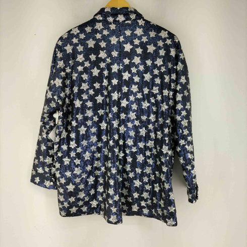 ザラ ZARA スパンコール スナップボタンシャツ レディース M