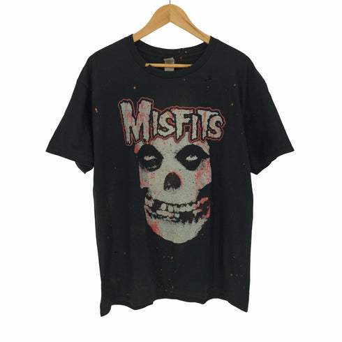 GILDANボディ ブリーチ加工 バンド プリント S/S Tシャツ メンズ 2XL