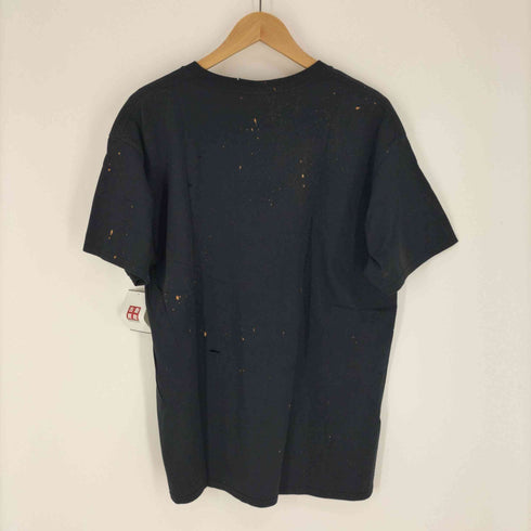 GILDANボディ ブリーチ加工 バンド プリント S/S Tシャツ メンズ 2XL