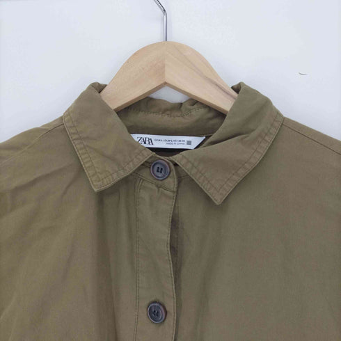 ザラ ZARA ナイロン ドッキング シャツワンピース レディース M-L