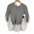 サカイ Sacai Wool Knit Pullover ブザムシャツxウールケーブルニット ドッキングブラウス レディース JPN:3