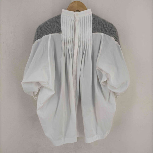 サカイ Sacai Wool Knit Pullover ブザムシャツxウールケーブルニット ドッキングブラウス レディース JPN:3