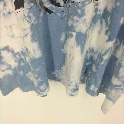 90S HAPPY MANIA ブリーチ加工 影絵 プリント S/S Tシャツ シングルステッチ メンズ
