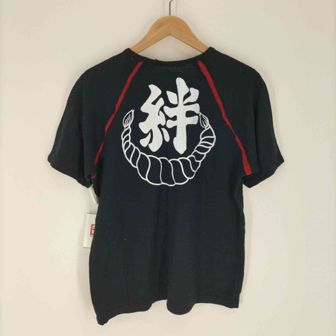 ドロボウニッキ 泥棒日記 00S ツギハギ 神輿 絆 漢字 プリント ラグラン Tシャツ Y2K メンズ 中