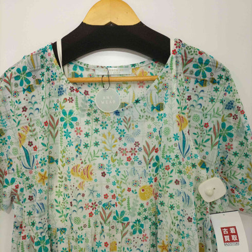 アズノウアズ エニーウェア AS KNOW AS ANY WEAR Vネック ショートスリーブフリルワンピース レディース