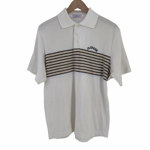 ジャンセン jantzen パイル ボーダー ポロシャツ メンズ import:L