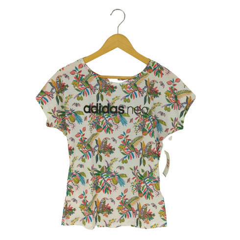 アディダス adidas neo HM FL ロゴプリント 総柄Tシャツ レディース JPN:L