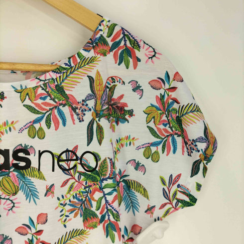 アディダス adidas neo HM FL ロゴプリント 総柄Tシャツ レディース JPN:L