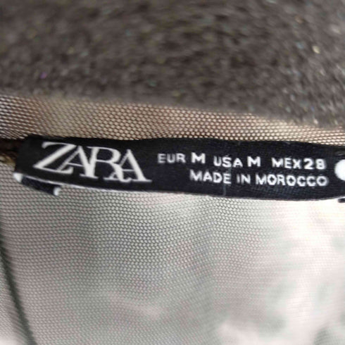 ザラ ZARA 総柄シアーシャツ レディース import:M