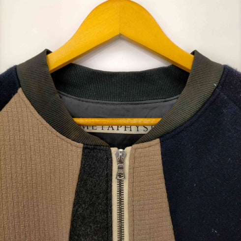 メタフィシア Metaphysica MADE IN KYOTO 異素材 パッチワーク ジップアップ ジャケット メンズ F