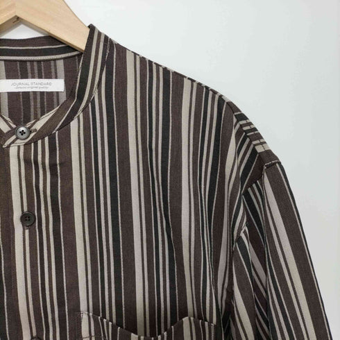 ジャーナルスタンダード JOURNAL STANDARD バンドカラーストライプシャツ メンズ JPN:S