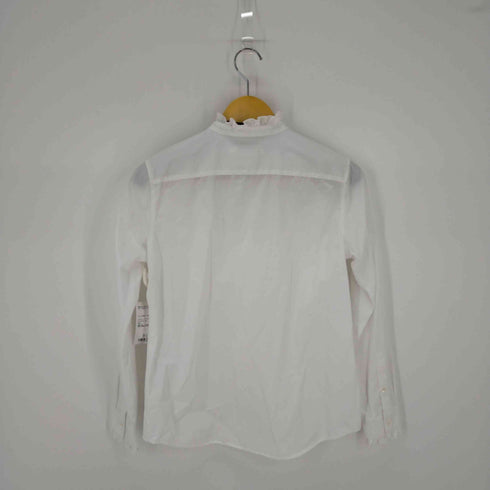 メーカーズシャツカマクラ Makers Shirt 鎌倉 フリル切替ノーカラーシャツ レディース DE:40