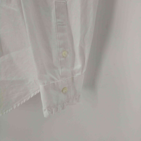 メーカーズシャツカマクラ Makers Shirt 鎌倉 フリル切替ノーカラーシャツ レディース DE:40