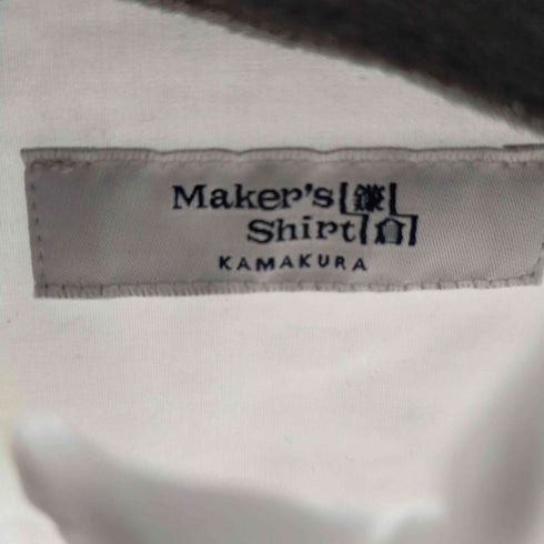 メーカーズシャツカマクラ Makers Shirt 鎌倉 フリル切替ノーカラーシャツ レディース DE:40