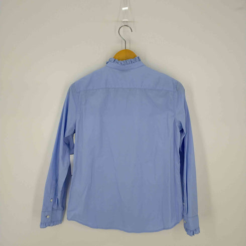 メーカーズシャツカマクラ Makers Shirt 鎌倉 フリル切替ノーカラーシャツ レディース DE:40