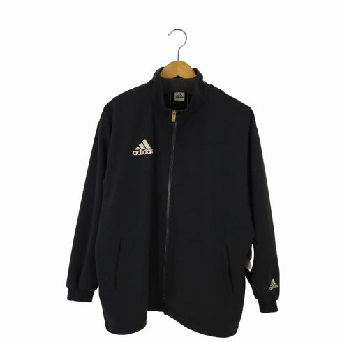 アディダス adidas デサント製 山型タグ ロゴ刺繍トラックジャケット メンズ M-L