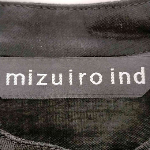 ミズイロインド mizuiro ind バンドカラー シャツ マキシ ワンピース レディース FREE