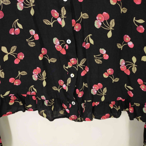 ザラ ZARA 総柄長袖シャツ チェリー さくらんぼ レディース M