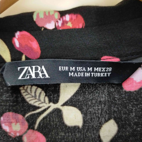 ザラ ZARA 総柄長袖シャツ チェリー さくらんぼ レディース M