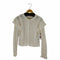 ザラ ZARA RUFFLED POINTELLE KNIT CARDIGAN レディース import:L