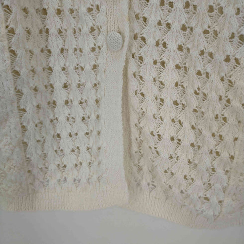 ザラ ZARA RUFFLED POINTELLE KNIT CARDIGAN レディース import:L
