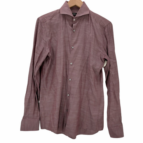 ヒューゴボス HUGO BOSS SLIM FIT ウィングカラー 長袖シャツ メンズ US:38