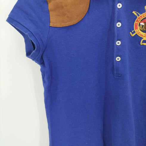 ポロラルフローレン POLO RALPH LAUREN フェイクスエード パッチ ロゴ刺繍 S/S ポロシャツ レディース XL