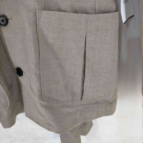 バナナリパブリック BANANA REPUBLIC 23SS ウエストベルト コットンリネンヘリンボーン 4Pテーラードジャケット サファリ メンズ US:36